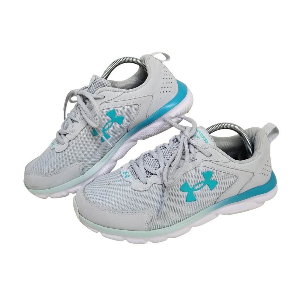 Under Armour Charged Assert 9 Marble Athletic Sneakers Womens size 10 Halo Gray
